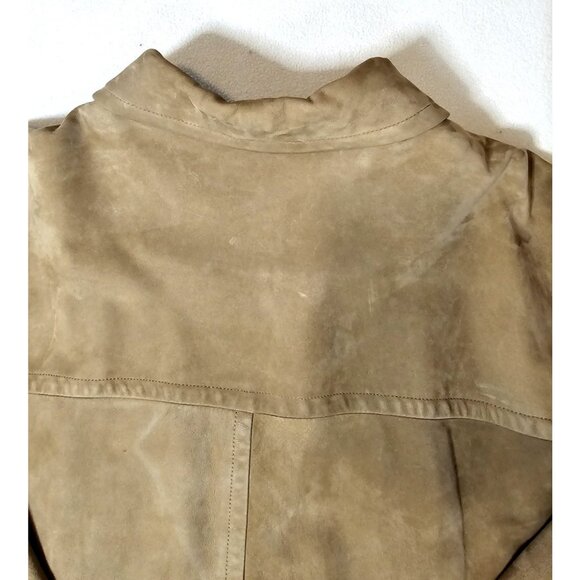 LL Bean Jacket Womens 3 XL Brown Suede Leather Bottom Up Lined Chore - Picture 5 of 9